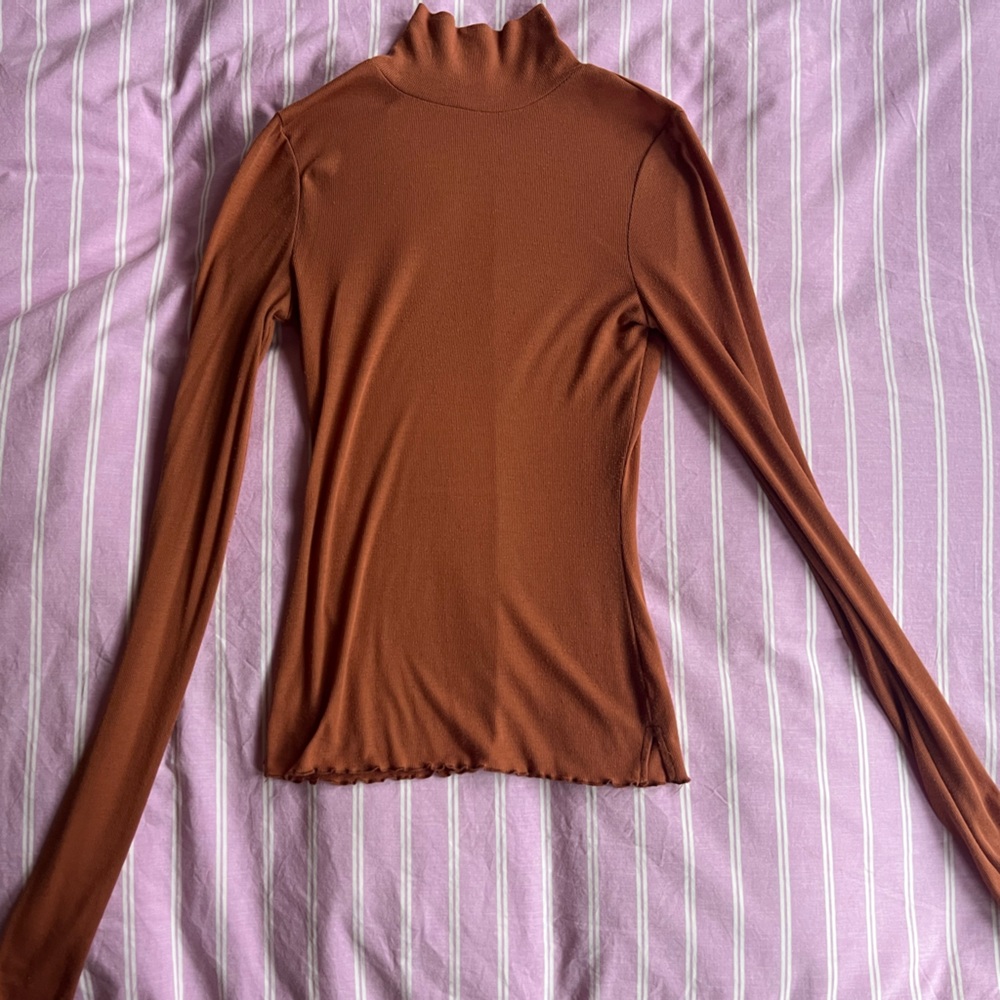 Burnt orange free people mock neck / turtleneck
